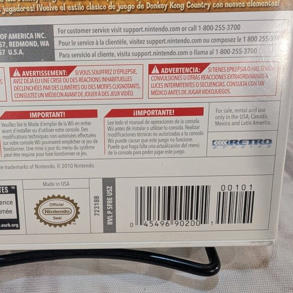 Nintendo Donkey Kong Country Returns 2010 Console Game for Nintendo Wii CIB - Picture 3 of 8